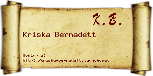 Kriska Bernadett névjegykártya